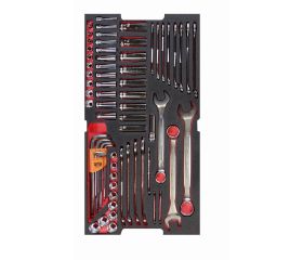 Juego de llaves y vasos en bandeja de foam para maletas rígidas 